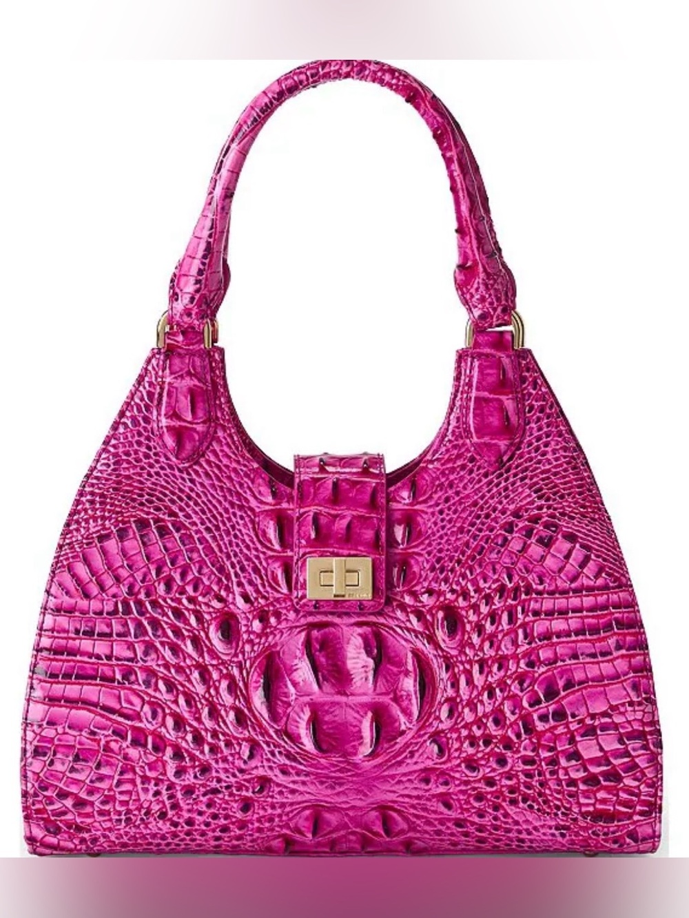 Brahmin Adrian Satchel Electric Fuchsia Melbourne Leather NWT